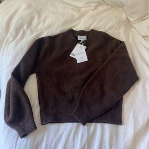 Cropped Relaxed Sweater from & Other Stories (Dark Brown, Size XS)